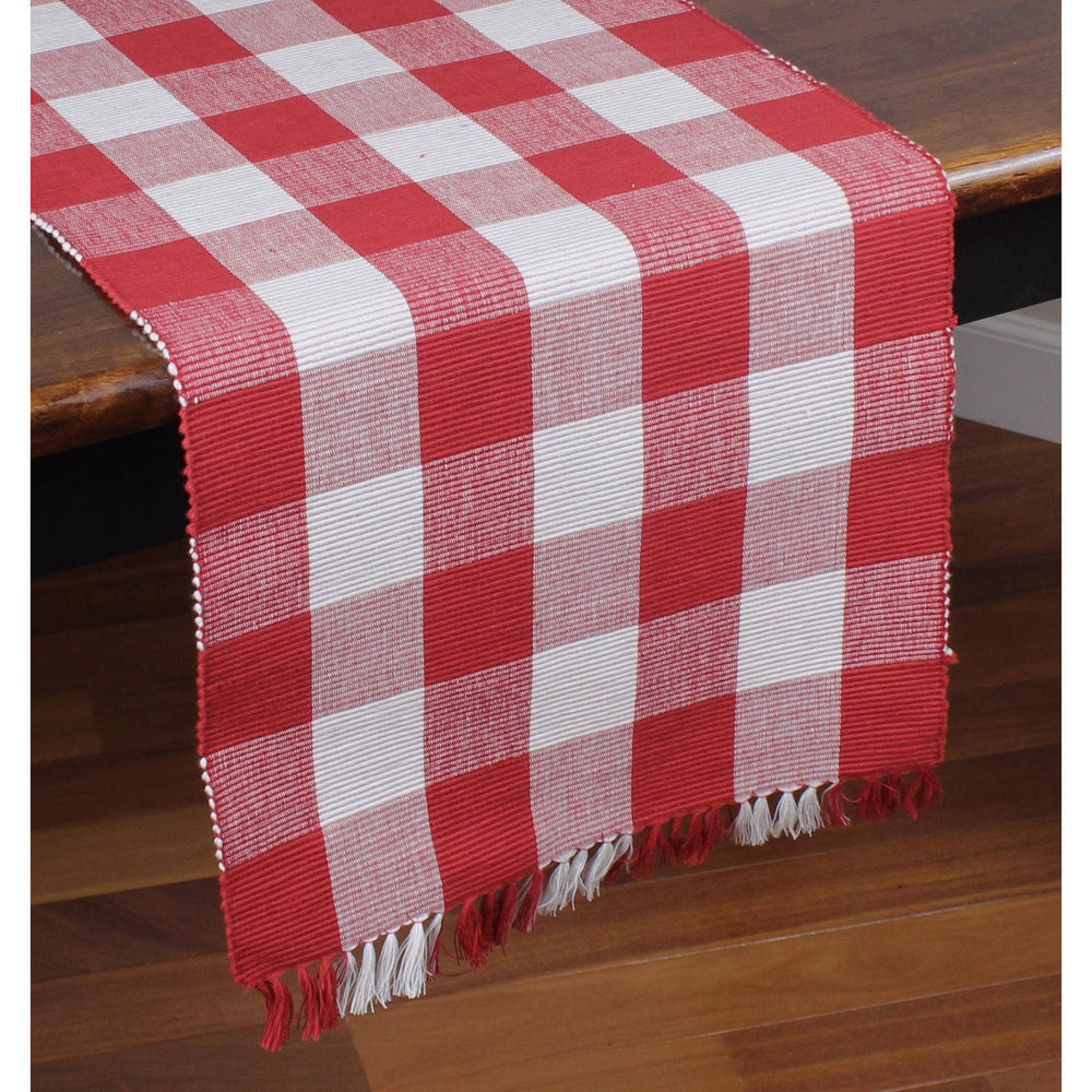 Buffalo Check Crimson Red Table Runner 14x45