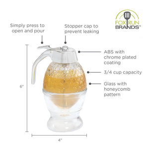 Glass Honey, Syrup Dispenser