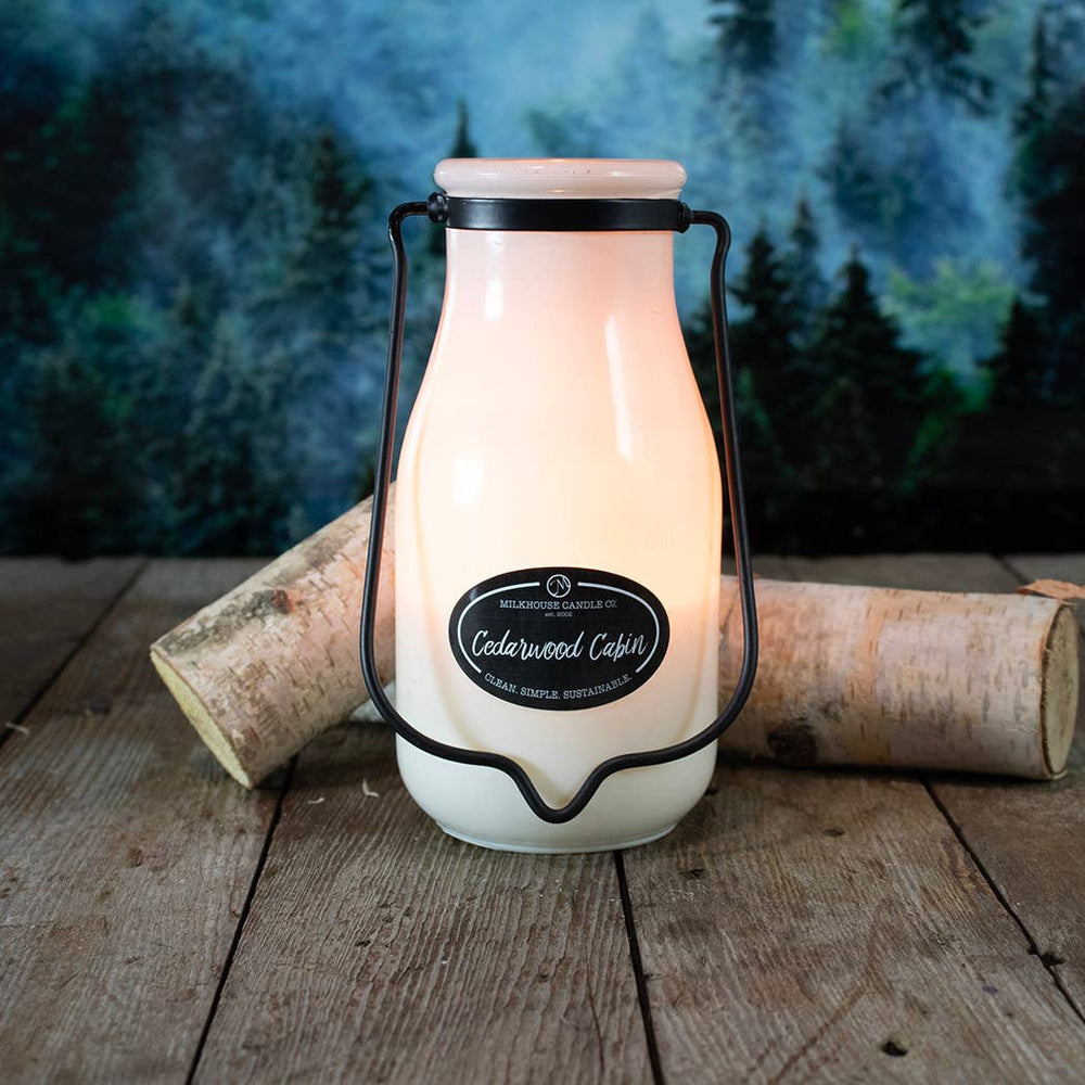 Cedarwood Cabin 14 oz Milkbottle Candle